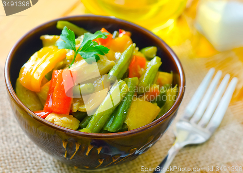 Image of Fresh vegetable stew in the bowl