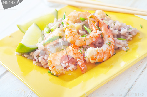 Image of rice with shrimps