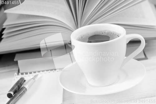 Image of coffee and note