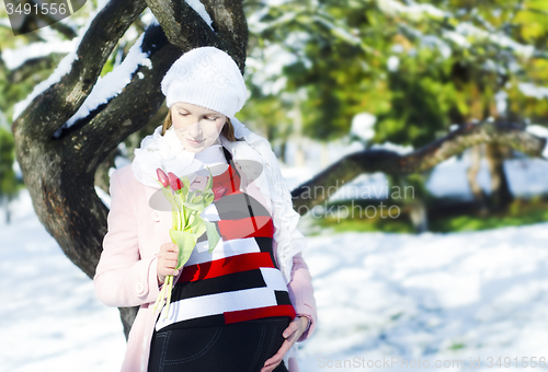 Image of woman and tulip