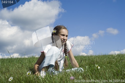 Image of Girl and camomiles II