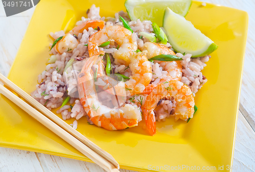Image of rice with shrimps