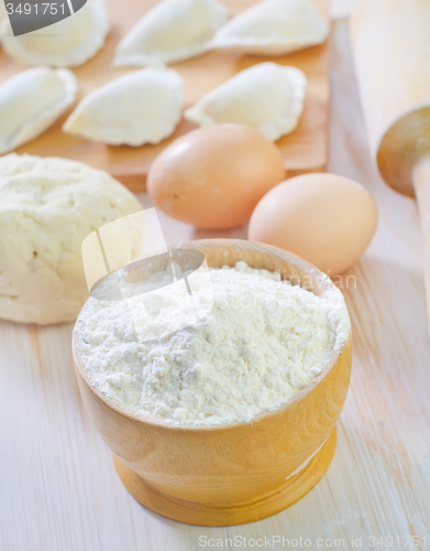 Image of ingredients for dough and dumpling