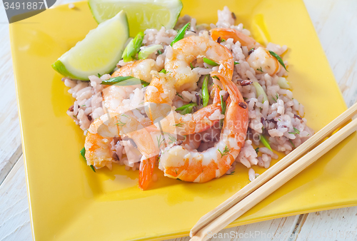 Image of rice with shrimps