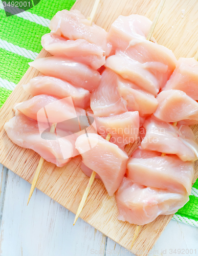 Image of raw chicken kebab