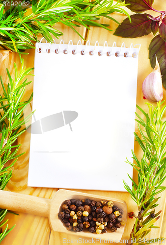 Image of note and aroma spice