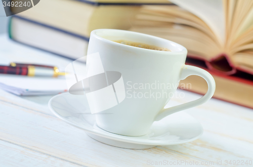 Image of coffee and note