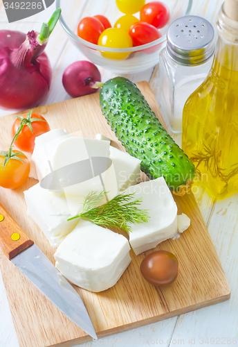 Image of ingredients for greek salad