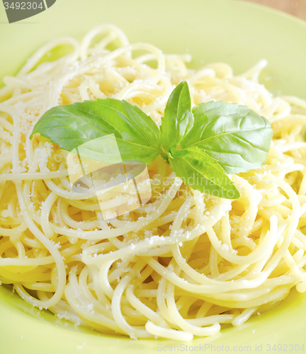 Image of pasta with cheese and basil