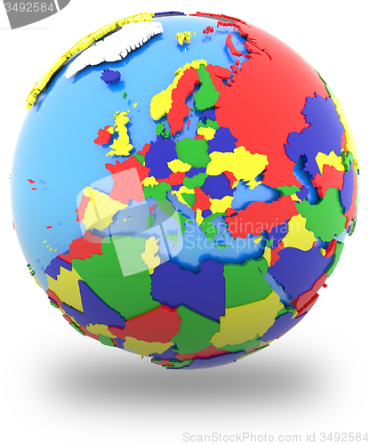 Image of Europe on the globe