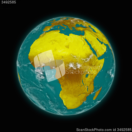 Image of Africa on planet Earth