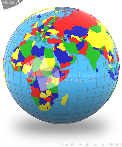Image of Eastern Hemisphere on the globe