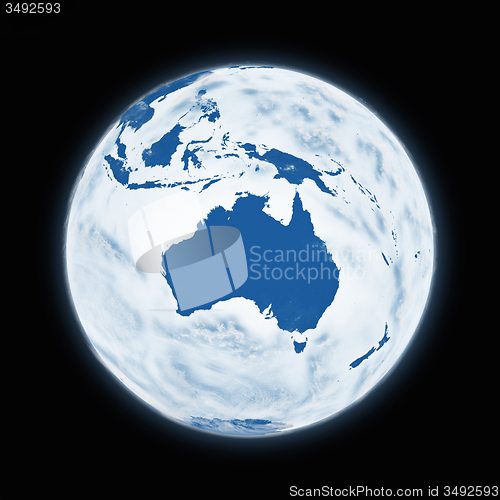 Image of Australia on planet Earth