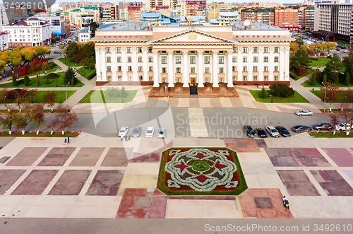 Image of Bird eye view on Tyumen region government. Russia