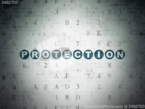 Image of Security concept: Protection on Digital Paper background
