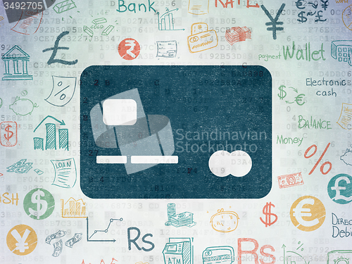 Image of Currency concept: Credit Card on Digital Paper background