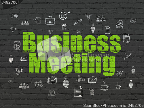Image of Business concept: Business Meeting on wall background