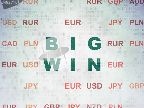 Image of Finance concept: Big Win on Digital Paper background