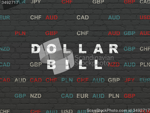 Image of Currency concept: Dollar Bill on wall background