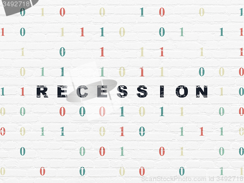 Image of Business concept: Recession on wall background