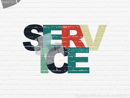 Image of Finance concept: Service on wall background