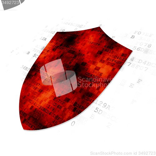 Image of Security concept: Shield on Digital background