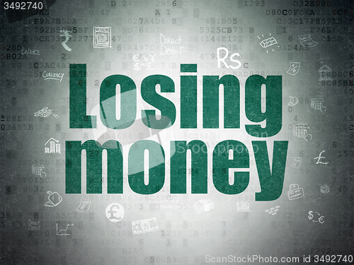 Image of Money concept: Losing Money on Digital Paper background