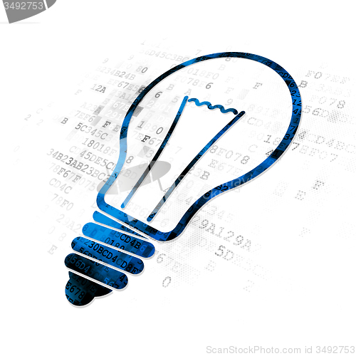 Image of Finance concept: Light Bulb on Digital background