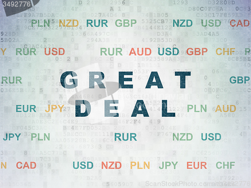 Image of Finance concept: Great Deal on Digital Paper background