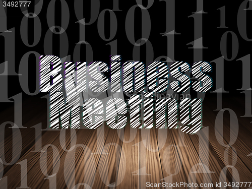 Image of Finance concept: Business Meeting in grunge dark room