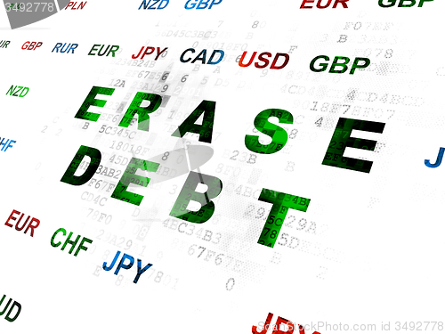 Image of Finance concept: Erase Debt on Digital background