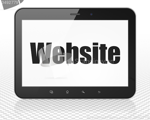 Image of Web design concept: Tablet Pc Computer with Website on display