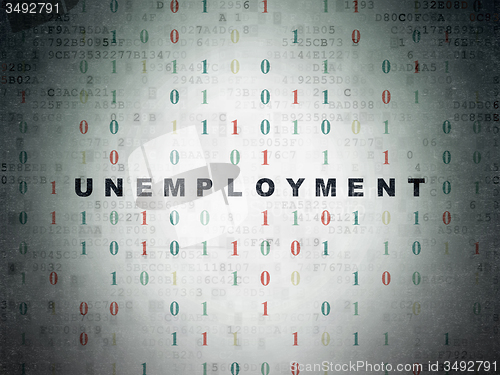 Image of Finance concept: Unemployment on Digital Paper background