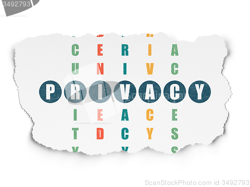 Image of Protection concept: Privacy in Crossword Puzzle