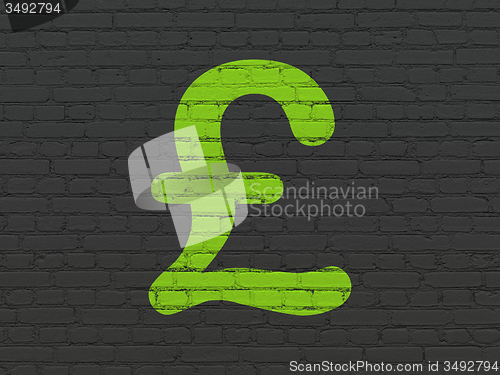 Image of Money concept: Pound on wall background