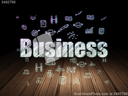 Image of Finance concept: Business in grunge dark room