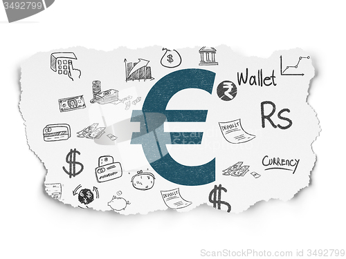 Image of Money concept: Euro on Torn Paper background