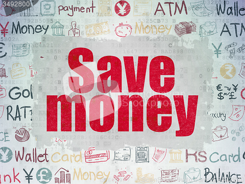 Image of Money concept: Save Money on Digital Paper background