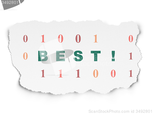 Image of Finance concept: Best! on Torn Paper background