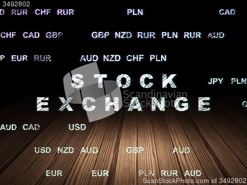Image of Finance concept: Stock Exchange in grunge dark room