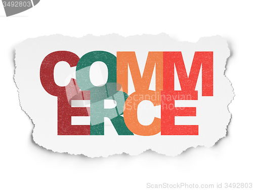 Image of Business concept: Commerce on Torn Paper background