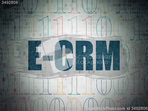 Image of Business concept: E-CRM on Digital Paper background