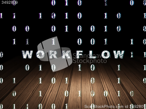 Image of Business concept: Workflow in grunge dark room