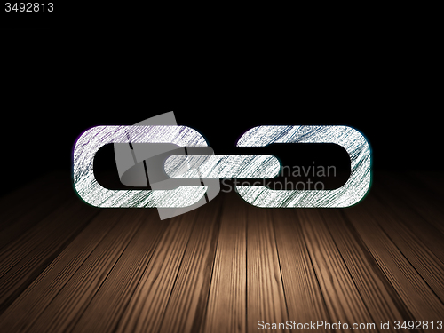 Image of Web development concept: Link in grunge dark room