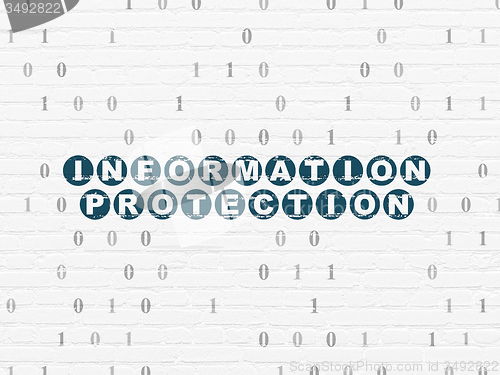 Image of Safety concept: Information Protection on wall background