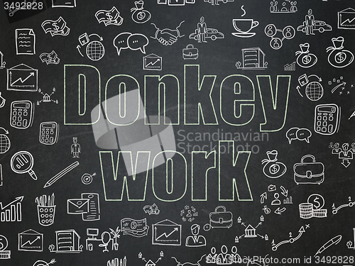 Image of Finance concept: Donkey Work on School Board background