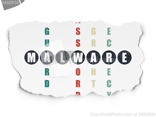 Image of Privacy concept: Malware in Crossword Puzzle