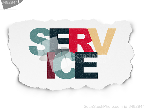 Image of Business concept: Service on Torn Paper background
