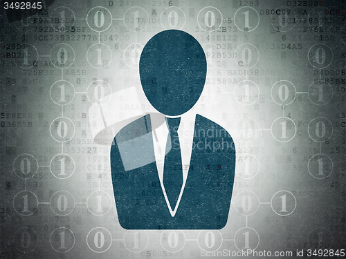 Image of Business concept: Business Man on Digital Paper background