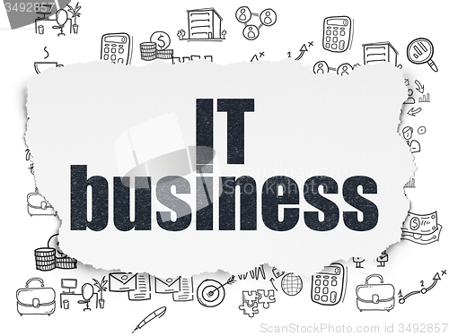 Image of Business concept: IT Business on Torn Paper background
